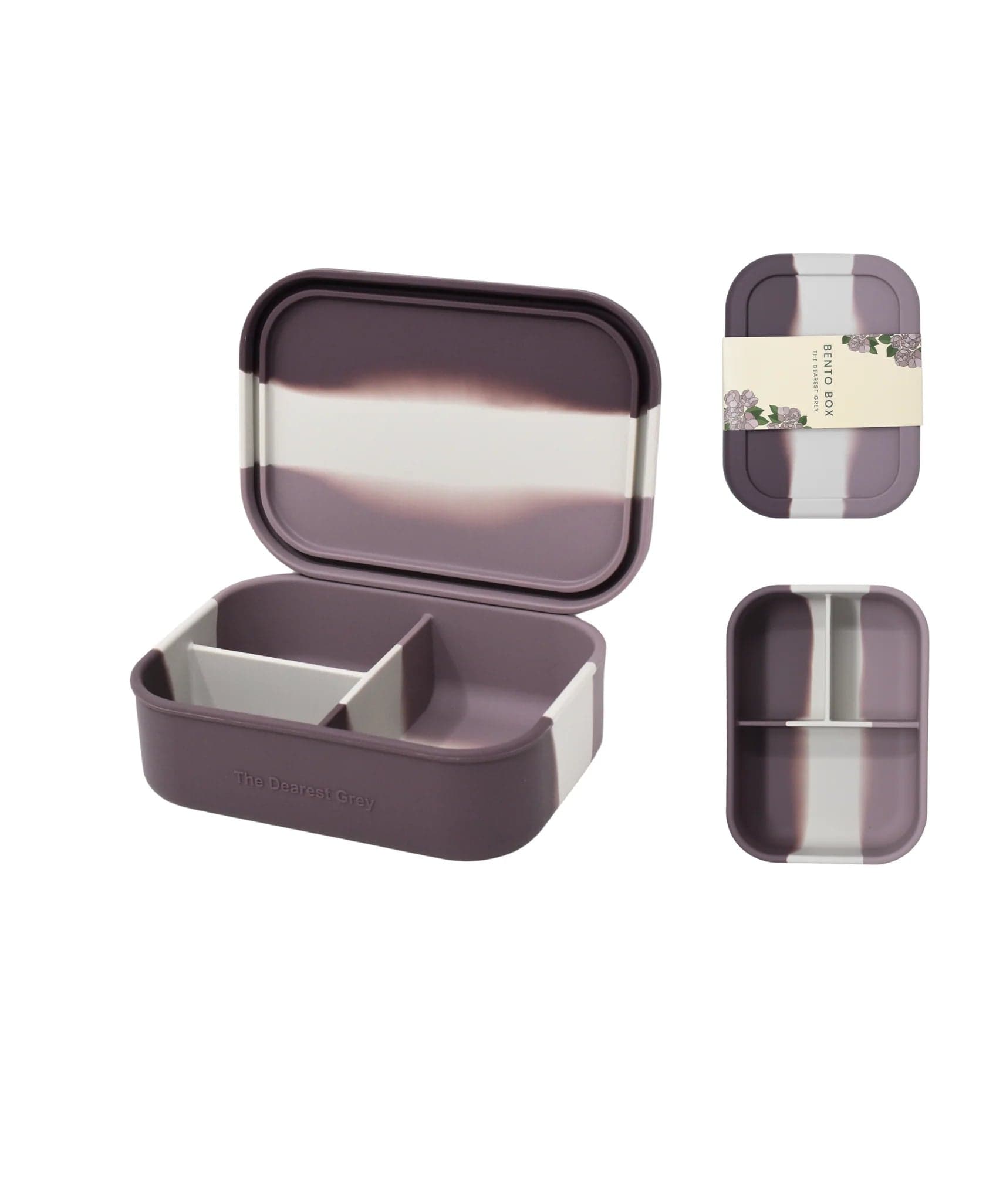 The Dearest Grey - Divided Silicone Bento Lunch Box