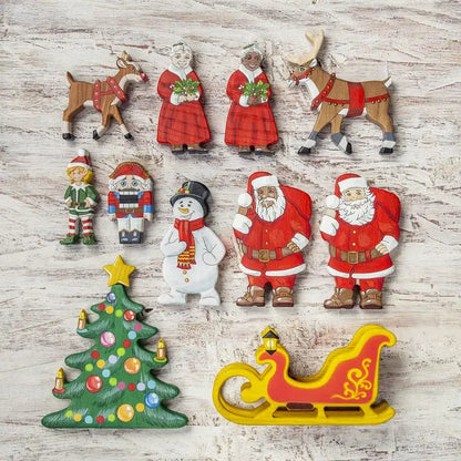 Wooden Santa Claus 2 Figurine