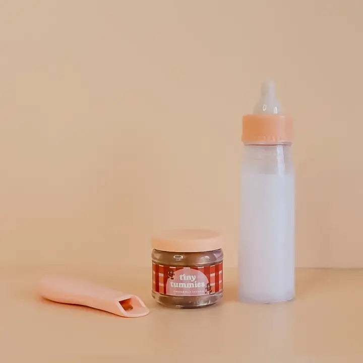 Tiny Tummies Puree and Milk Bottle Set - Gingerbread!