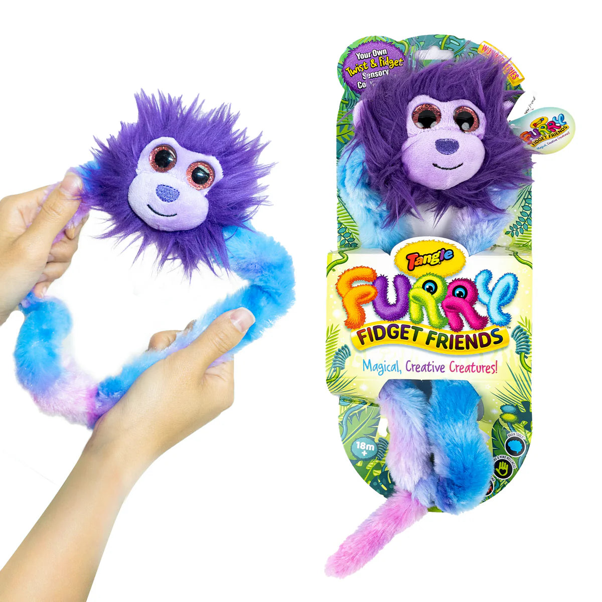 Tangle® Furry Fidget Friends Plush Sensory Fidget Toy- Zonk