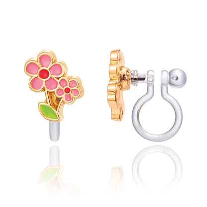 Clip On Cutie Earrings- Little Pink Flower