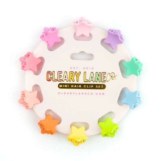 Rainbow Stars Mini Hair Clip Set