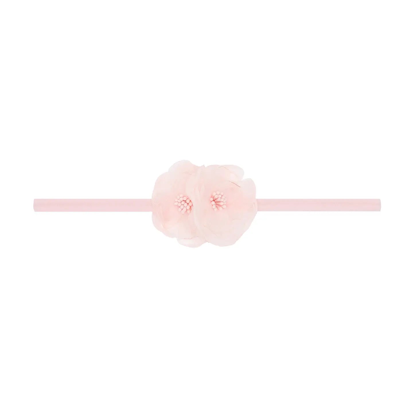 Flower Skinny Soft Nylon Headband: Magnolia Pink