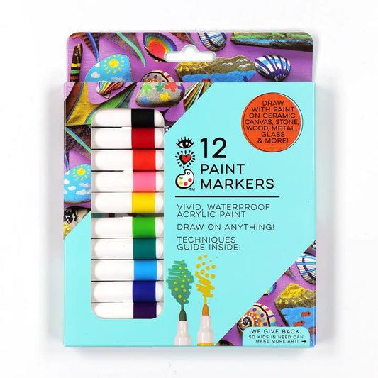 12 Acrylic Paint Markers Bright Stripes Lil Tulips