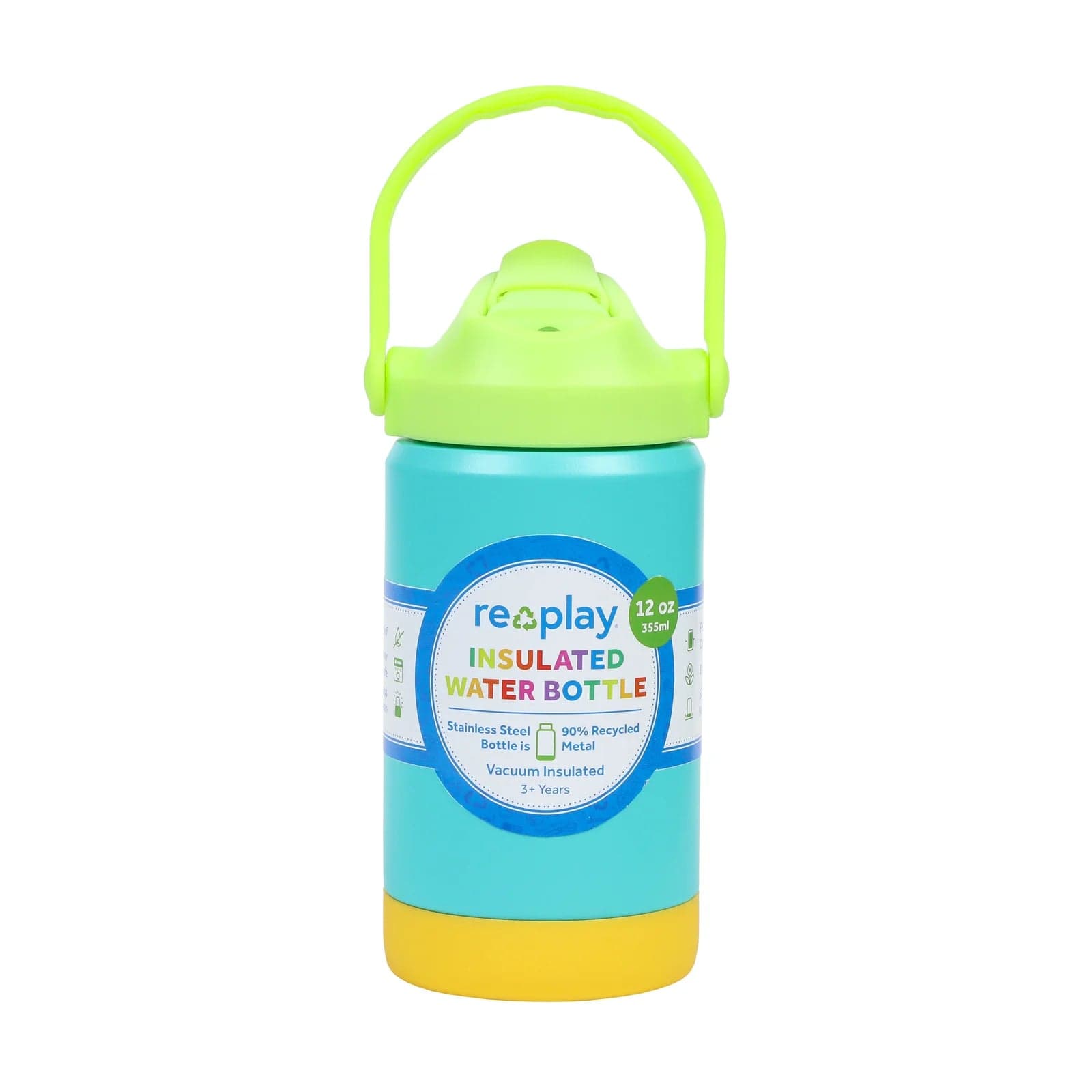 12oz Insulated Recycled Stainless Steel Water Bottle- Aqua Assorted RePlay Lil Tulips