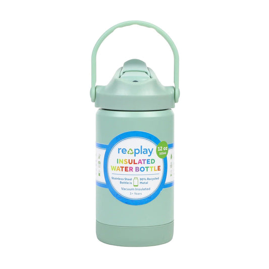 12oz Insulated Recycled Stainless Steel Water Bottle- Sage RePlay Lil Tulips