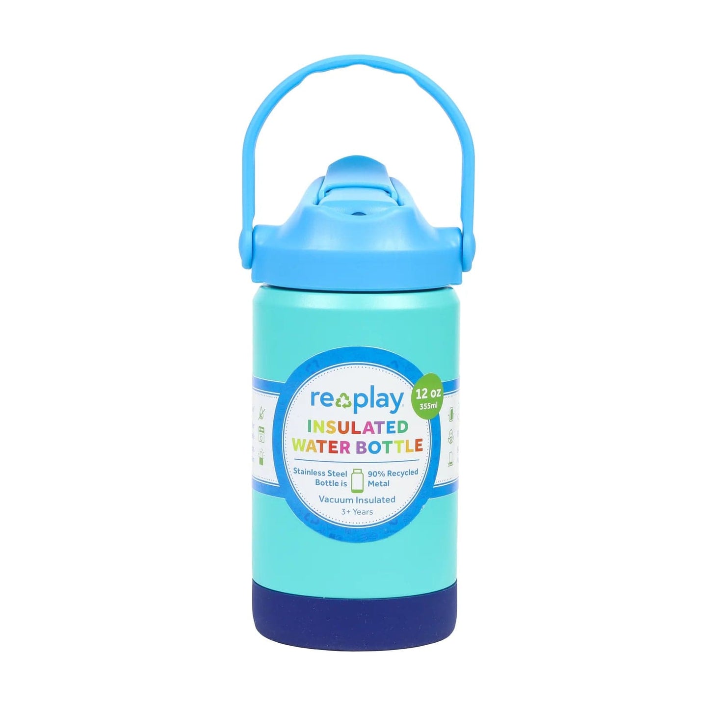 12oz Insulated Recycled Stainless Steel Water Bottle- True Blue RePlay Lil Tulips