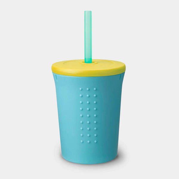 Silikids Silicone Straw Cup - 12oz - Blue