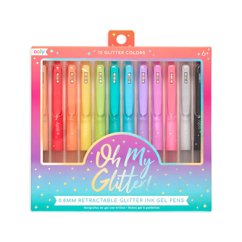 Oh My Glitter! Retractable Glitter Gel Pens - Set of 12