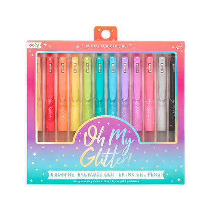 Oh My Glitter! Retractable Glitter Gel Pens - Set of 12