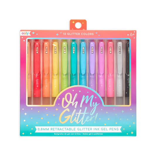 Oh My Glitter! Retractable Glitter Gel Pens - Set of 12