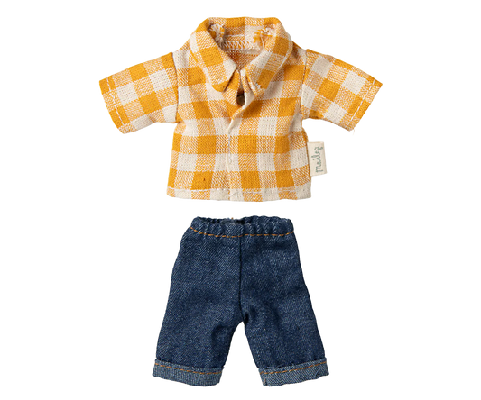 Yellow checked shirt and pants, Dad mouse