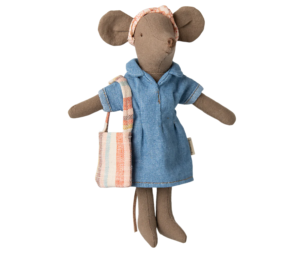 Denim dress and bag, Mum mouse