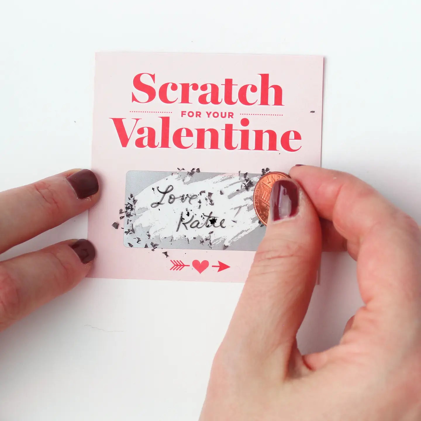 Scratch-Off Valentine Cards - Retro Pink