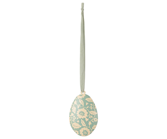 Easter Egg Ornament, Flowers - Mint