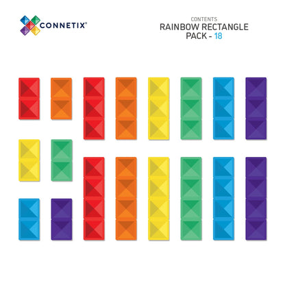 18 Piece Rainbow Rectangle Pack Connetix Lil Tulips