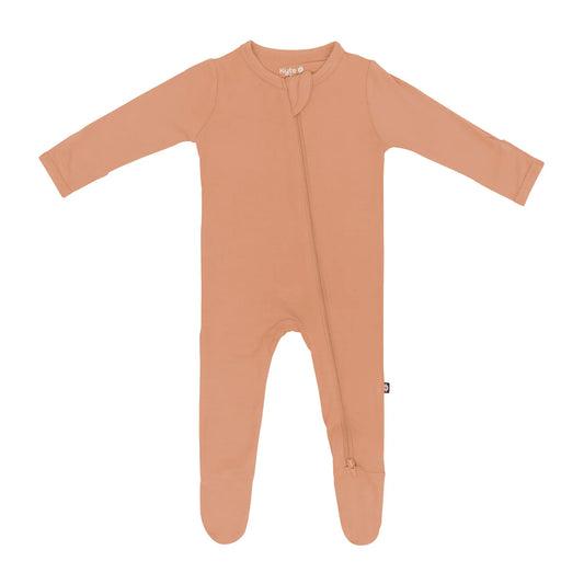 Zippered Footie in Apricot