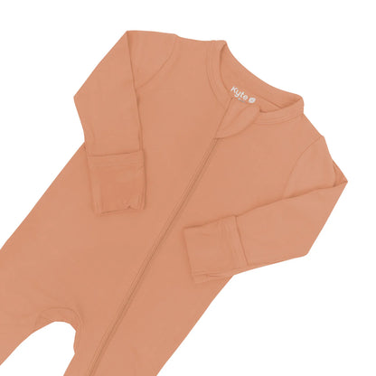 Zippered Footie in Apricot