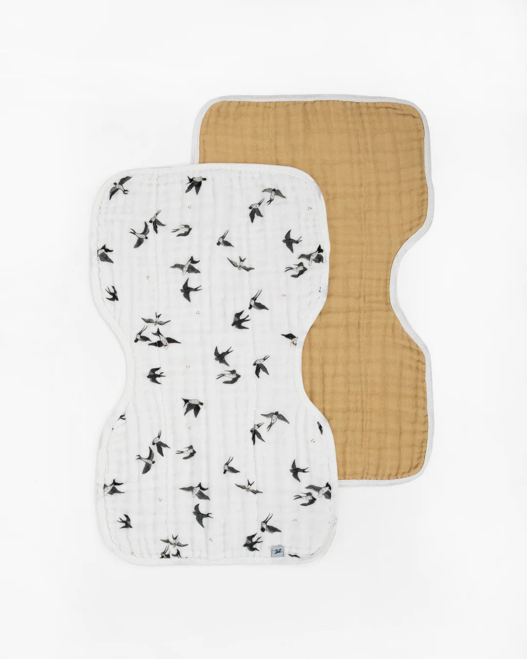 Organic Cotton Muslin Burp Cloth 2 Pack - Swallows + Wheat