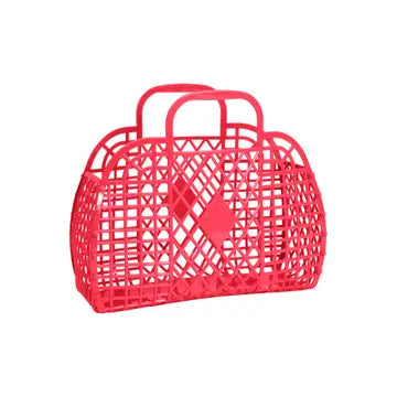 Coral Retro Jelly Basket - Small