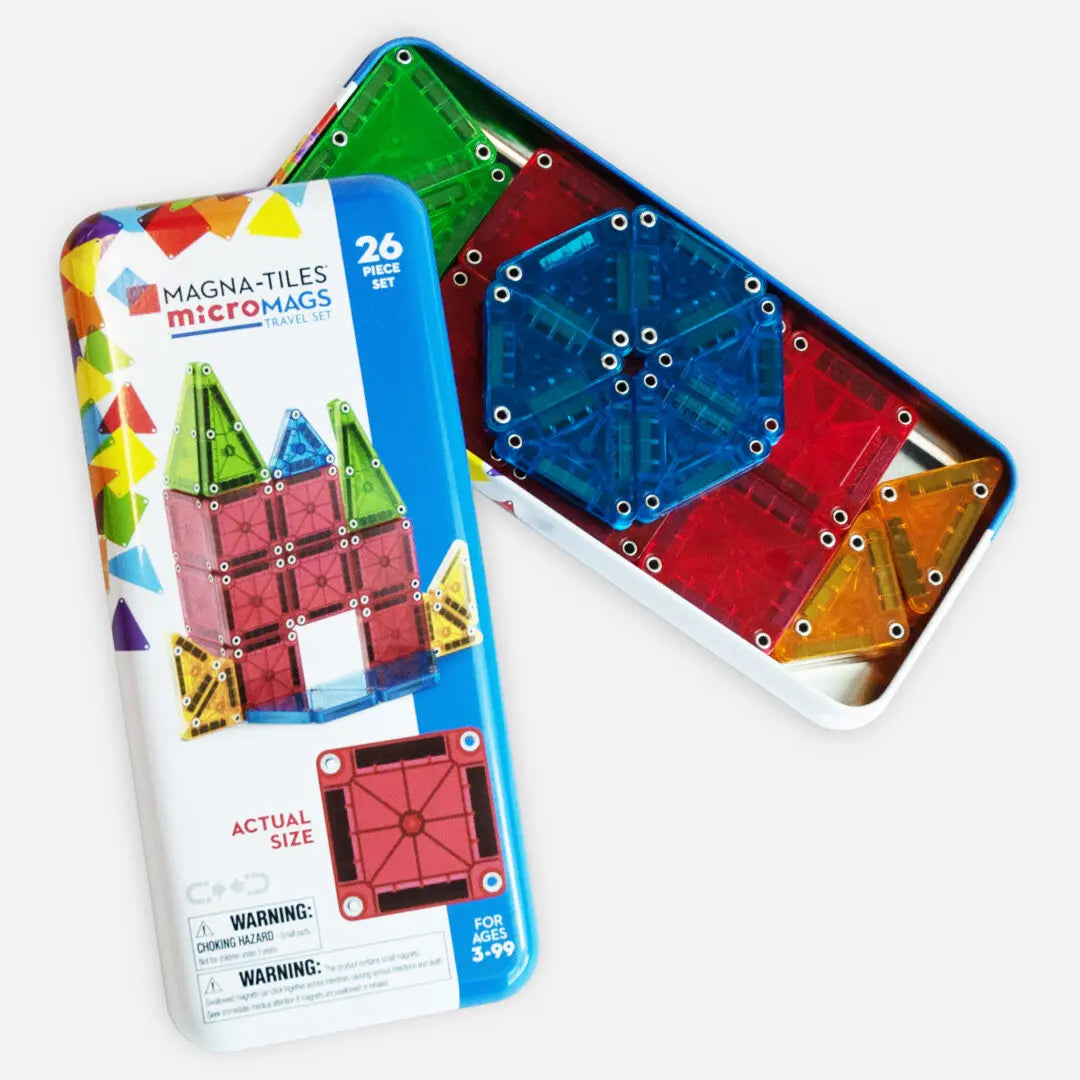 MAGNA-TILES® microMAGS 26 Piece Travel Set: Bold Colors