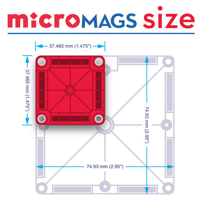 MAGNA-TILES® microMAGS 26 Piece Travel Set: Bold Colors