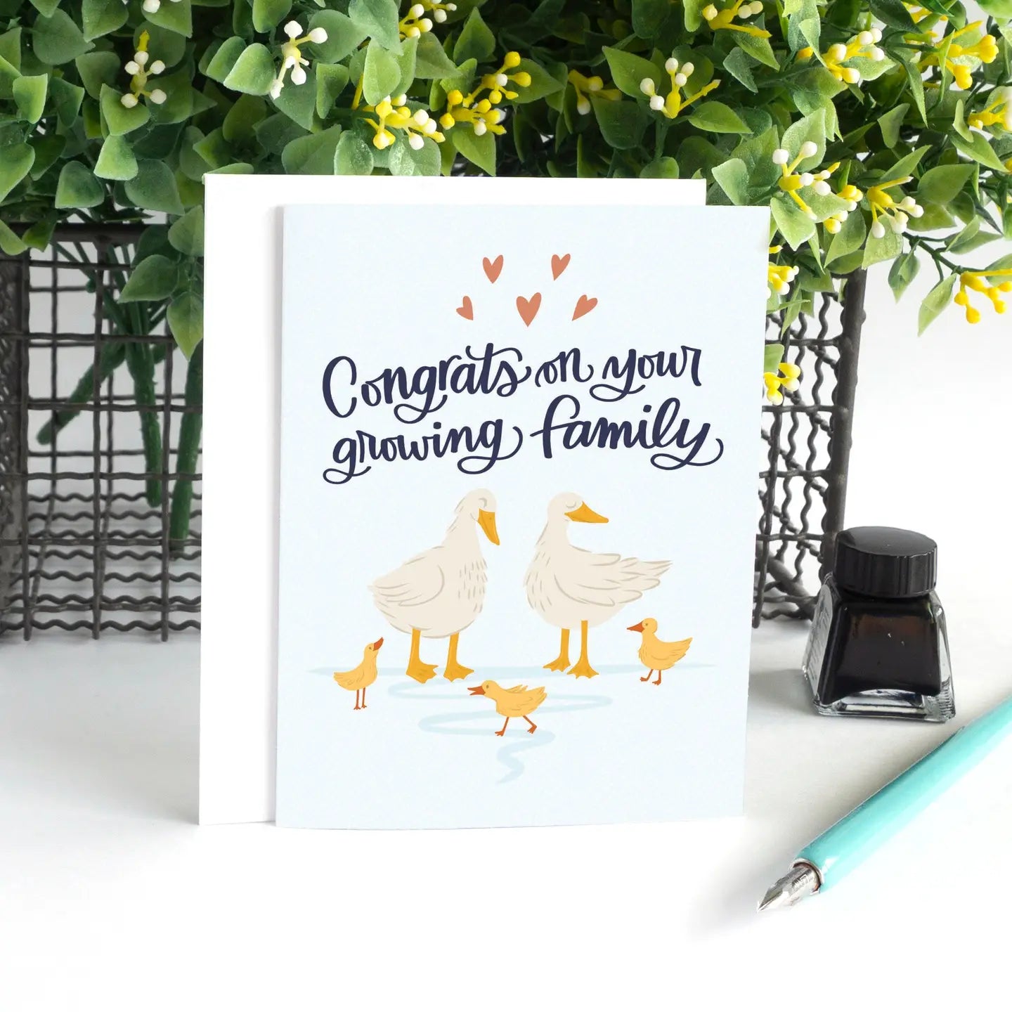 Congrats On Your Growing Family Duckling New Baby Card