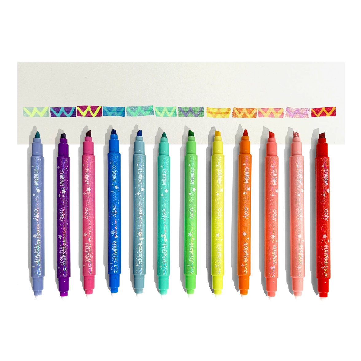 Switch-Eroo Sparkle Glittery Color Changing Markers- 12 Pc