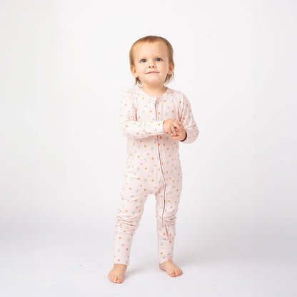 Sweet Blooms Floral Bamboo Convertible Romper Sleeper Pajamas