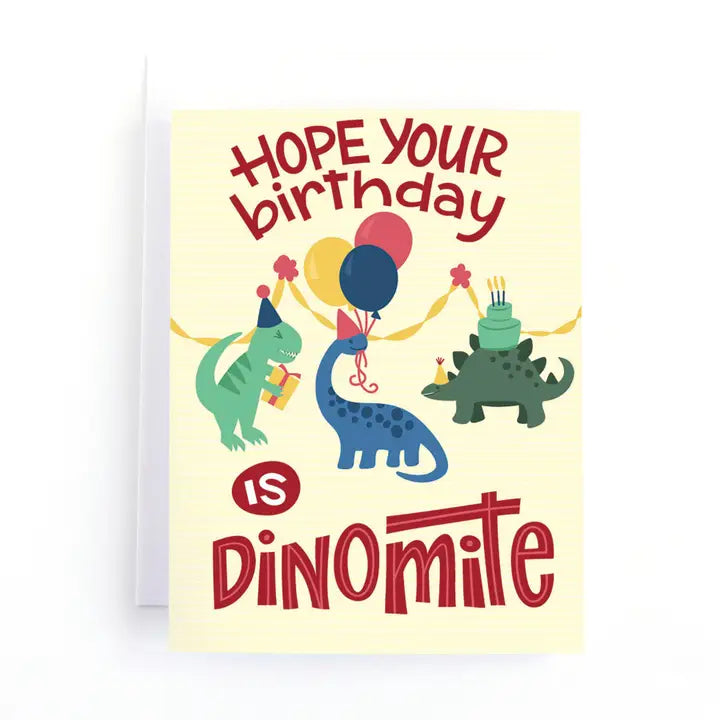 Dino-Mite Children's Dinosaur Birthday Card