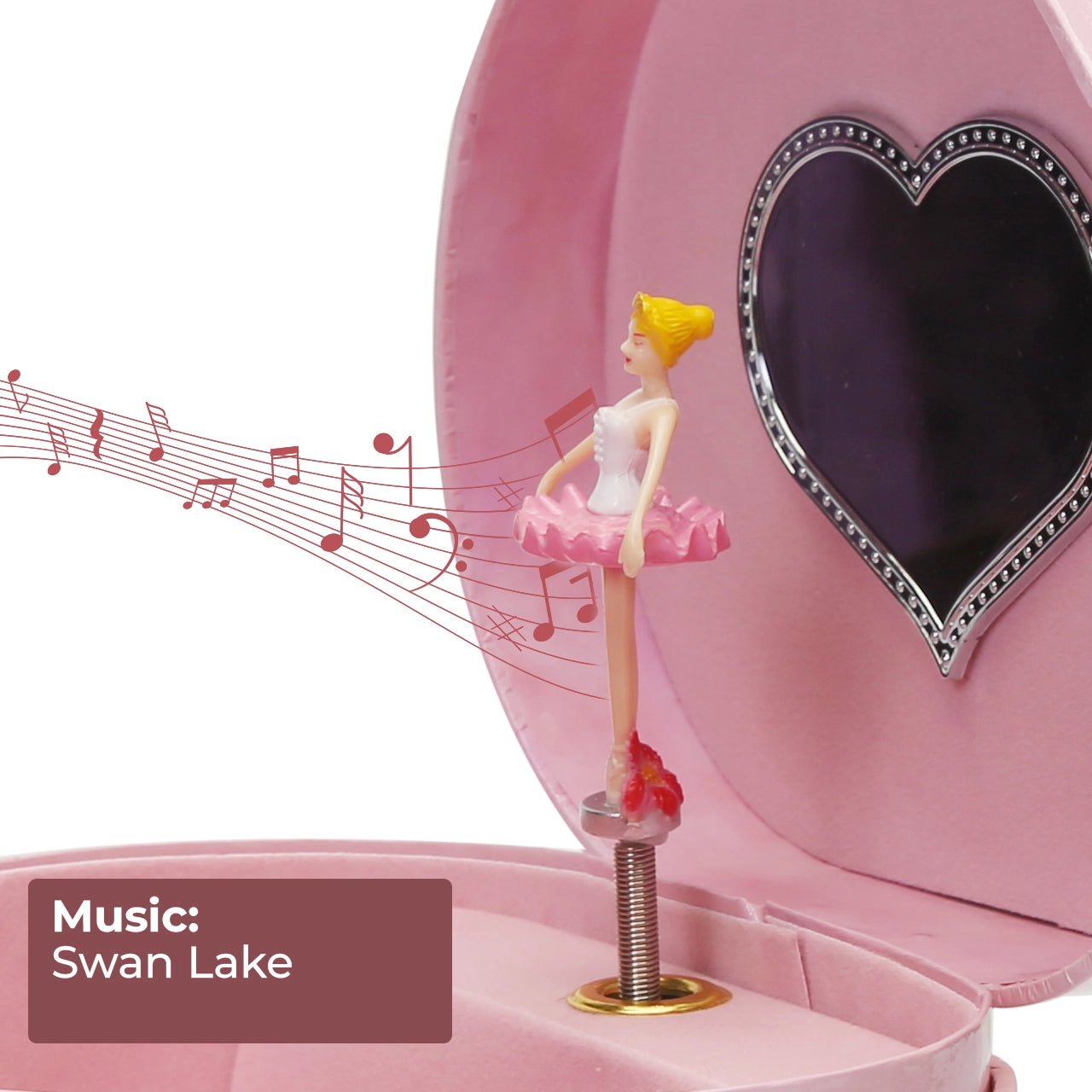 Ballerina Heart-Shaped Jewelry Box