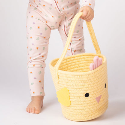 Yellow Chick Rope Easter Basket