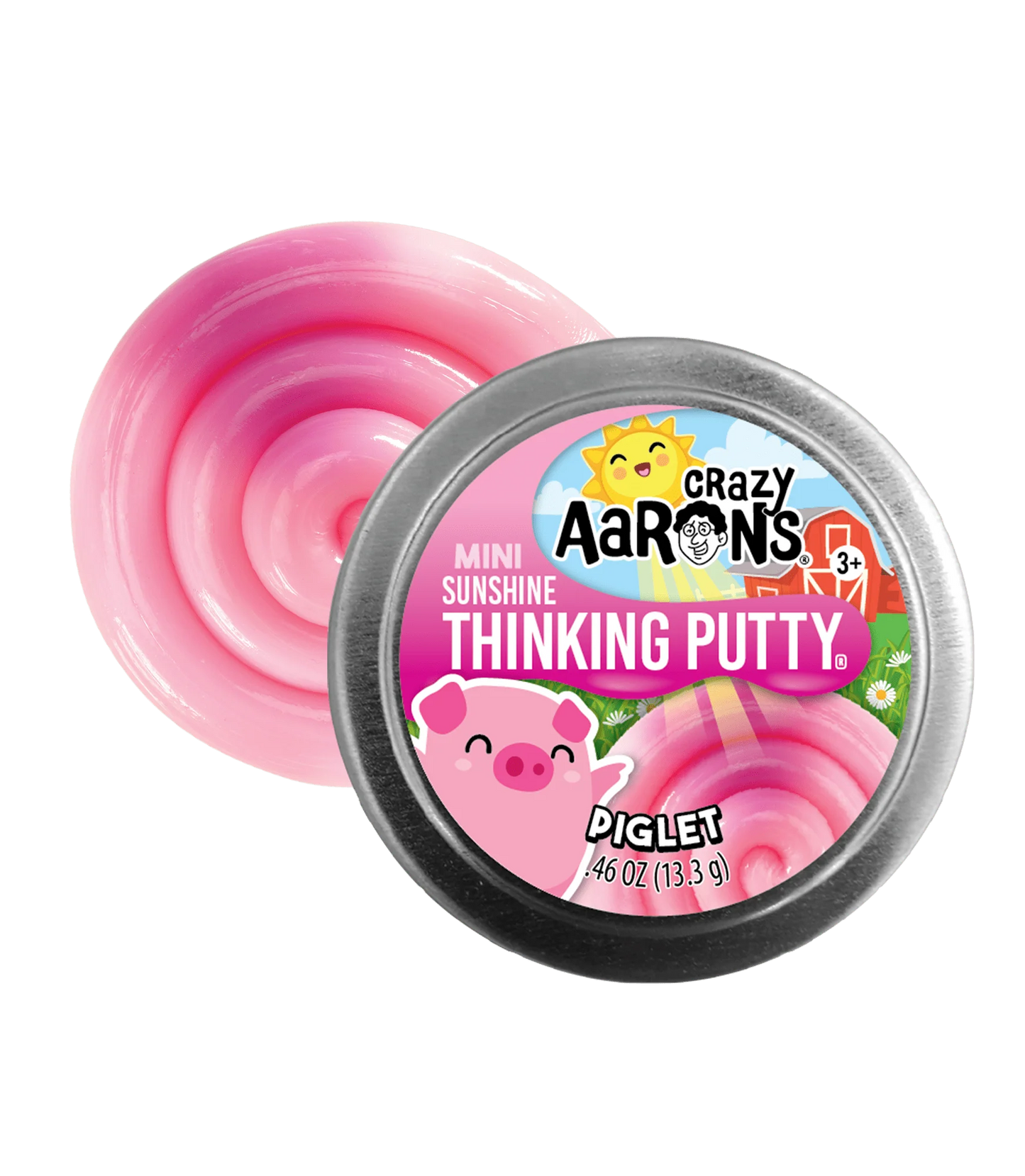 Mini Spring Piglet - 2" Thinking Putty Tin