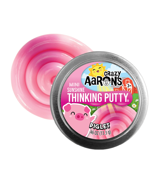 Mini Spring Piglet - 2" Thinking Putty Tin