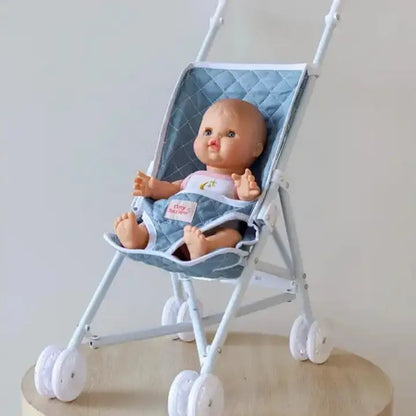 Stroller For Doll - Blue Denim - Tiny Harlow