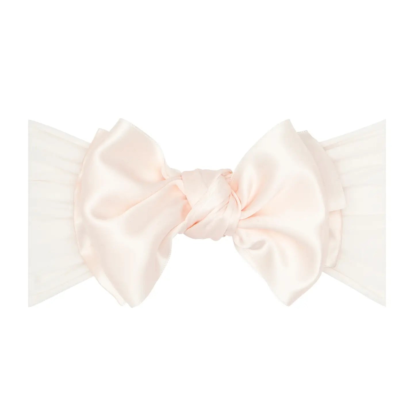 Baby Bling - Nylon Headband with Satin Bow-Ballet Pink