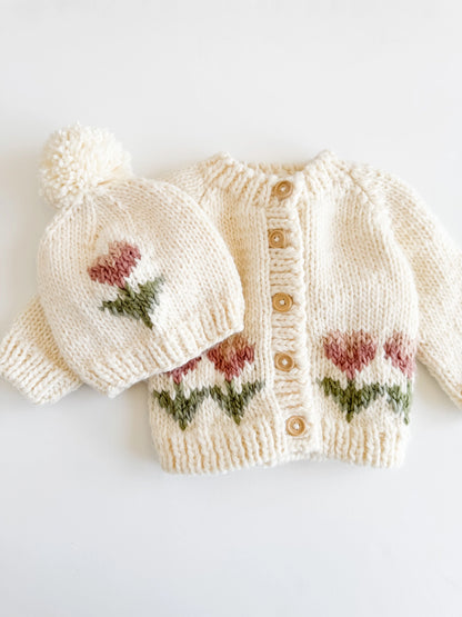 Tulip Flower Cardigan Baby Kid Sweater