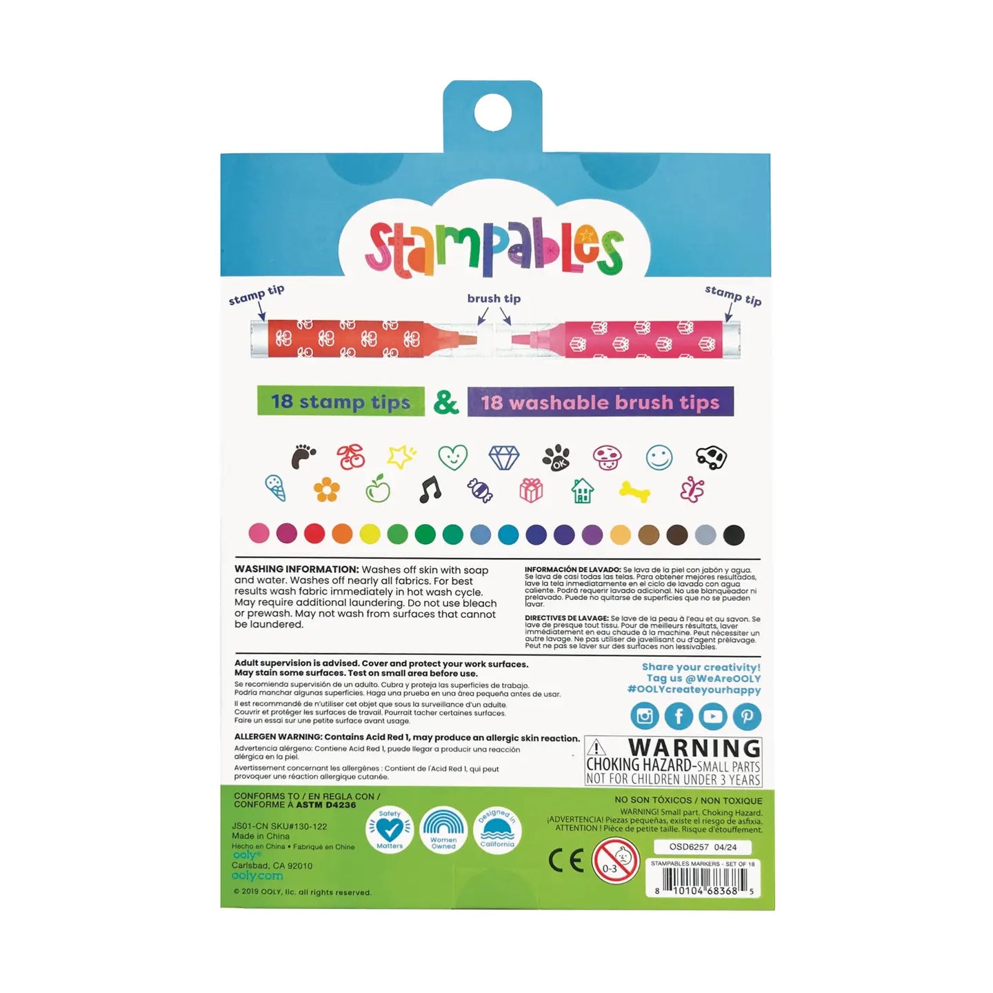 Stampables Scented Double-Ended Stamp Markers - set of 18