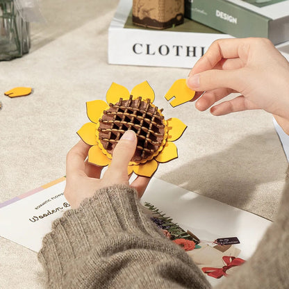 3D Wooden Flower Puzzle: Sunflower Rolife Lil Tulips