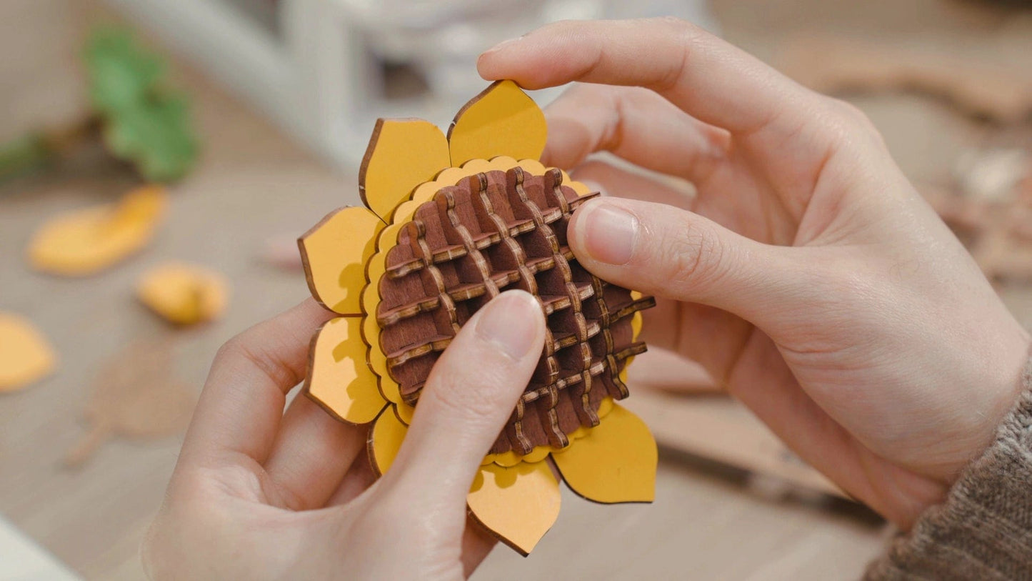 3D Wooden Flower Puzzle: Sunflower Rolife Lil Tulips