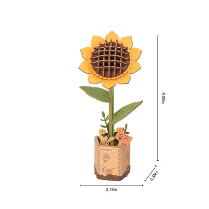 3D Wooden Flower Puzzle: Sunflower Rolife Lil Tulips