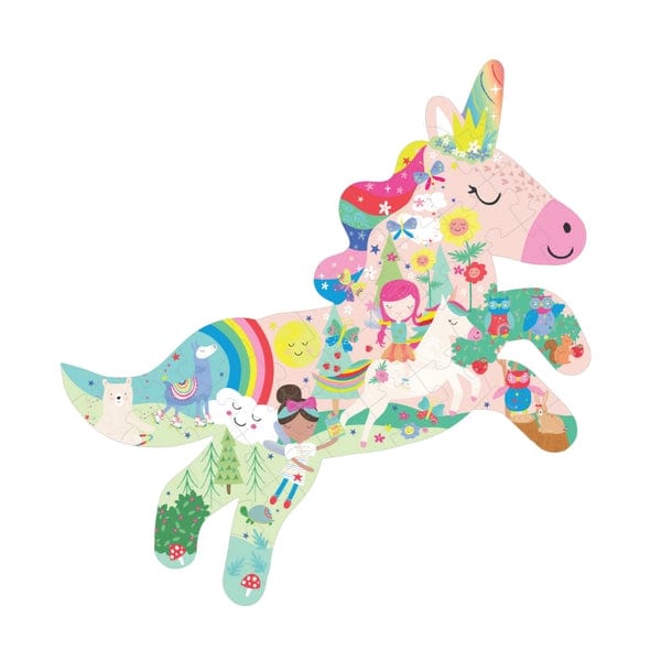 40 Piece Unicorn Shaped Jigsaw Puzzle - Unicorn Floss and Rock Lil Tulips