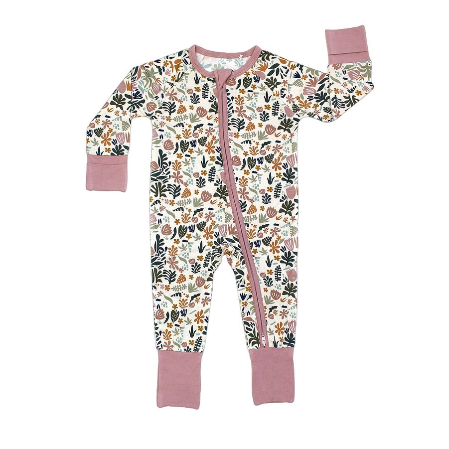 Tropical Paradise Boho Bamboo Convertible Baby Pajamas