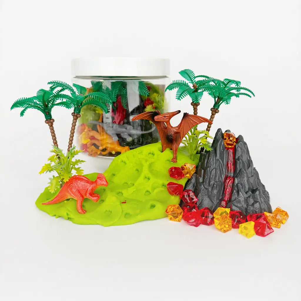 Dinosaur Volcano (Watermellon) Dough-To-Go Play Kit