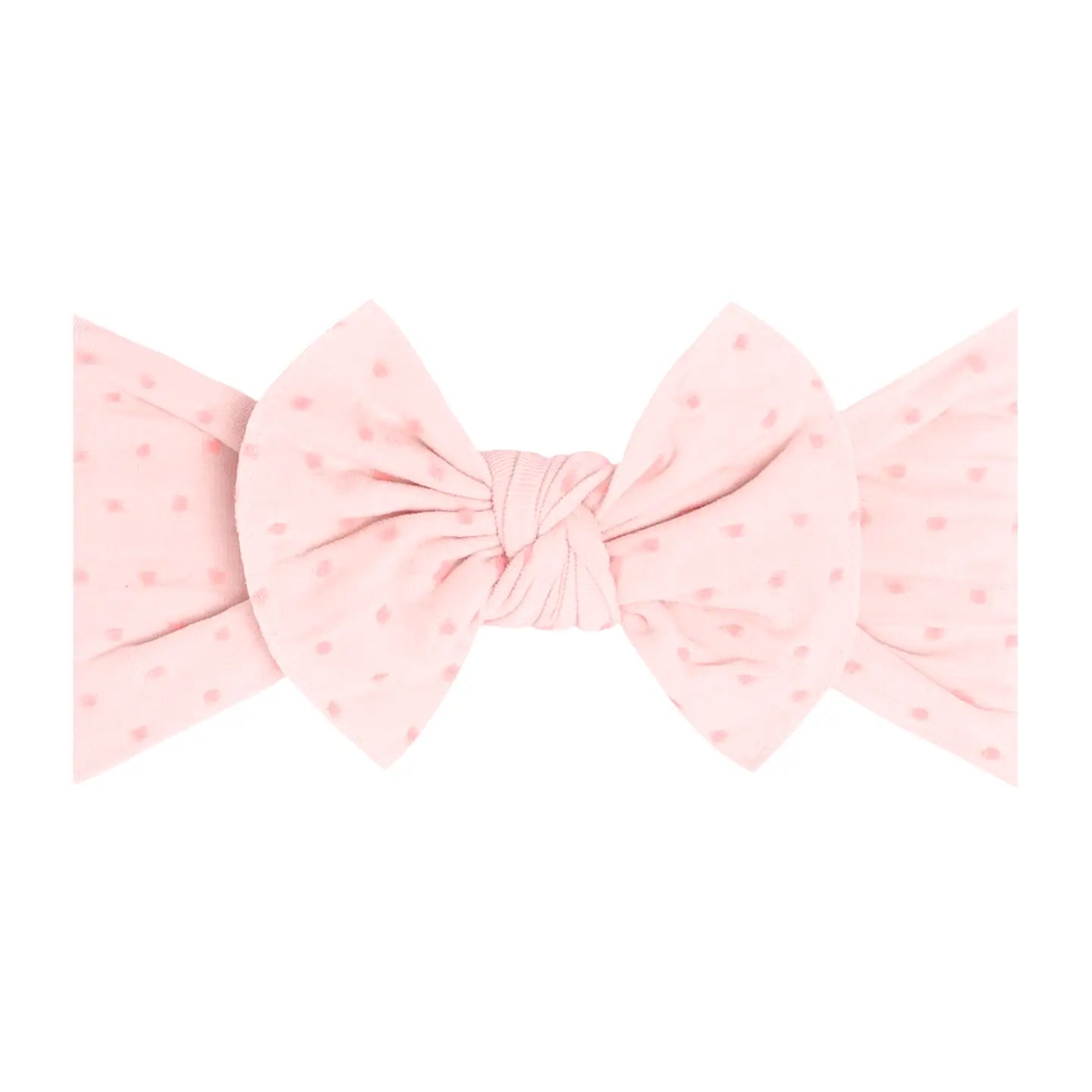 Shabby Dot Knot Soft Nylon Headband: Pink/Pink Dot