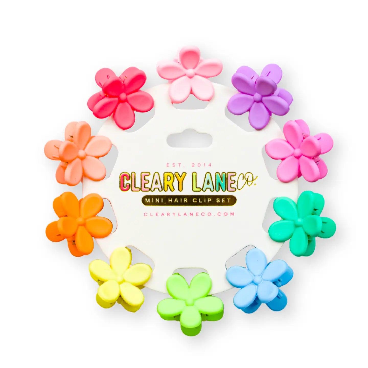 Rainbow Flowers Mini Hair Clip Set (More Pinks)