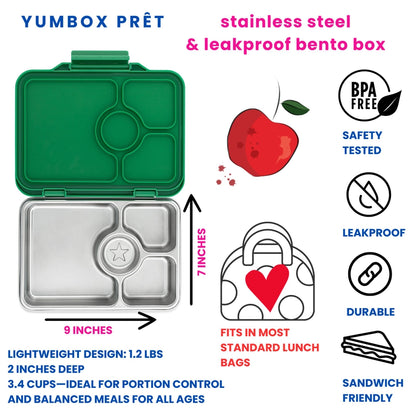 Stainless Steel Bento - Pomme Green