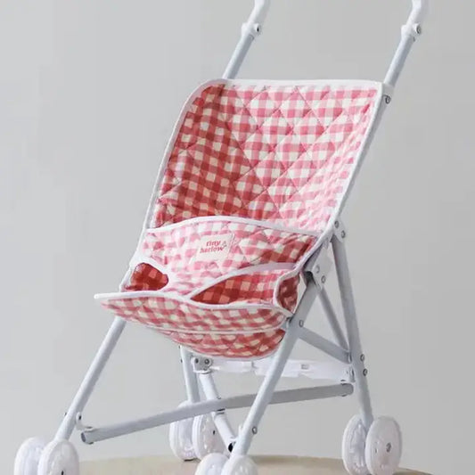 Stroller For Doll - Pink Gingham - Tiny Harlow