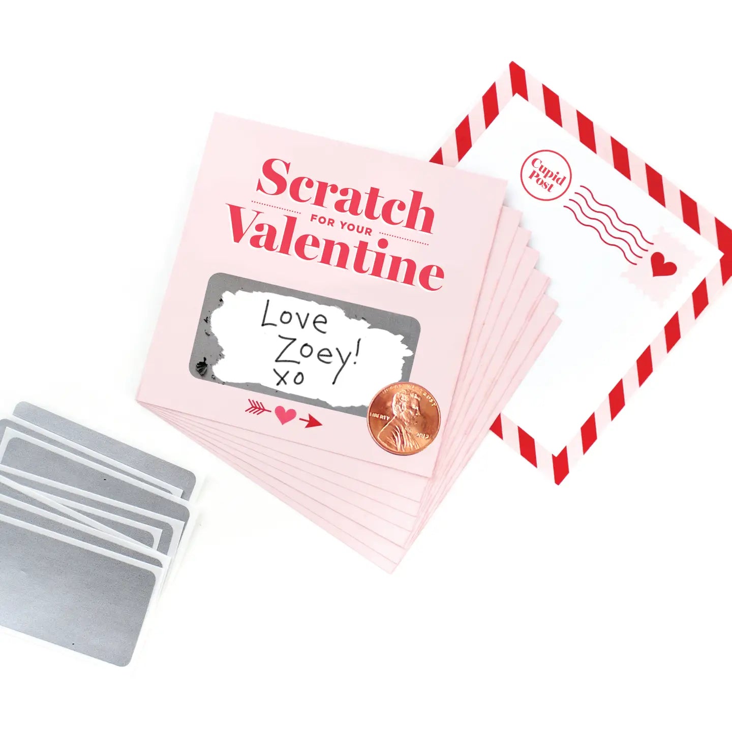 Scratch-Off Valentine Cards - Retro Pink