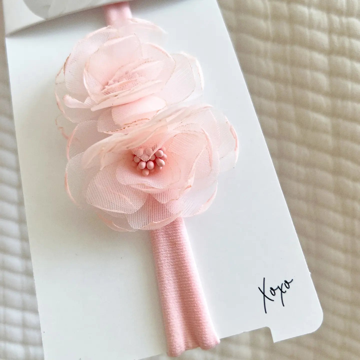 Flower Skinny Soft Nylon Headband: Magnolia Pink